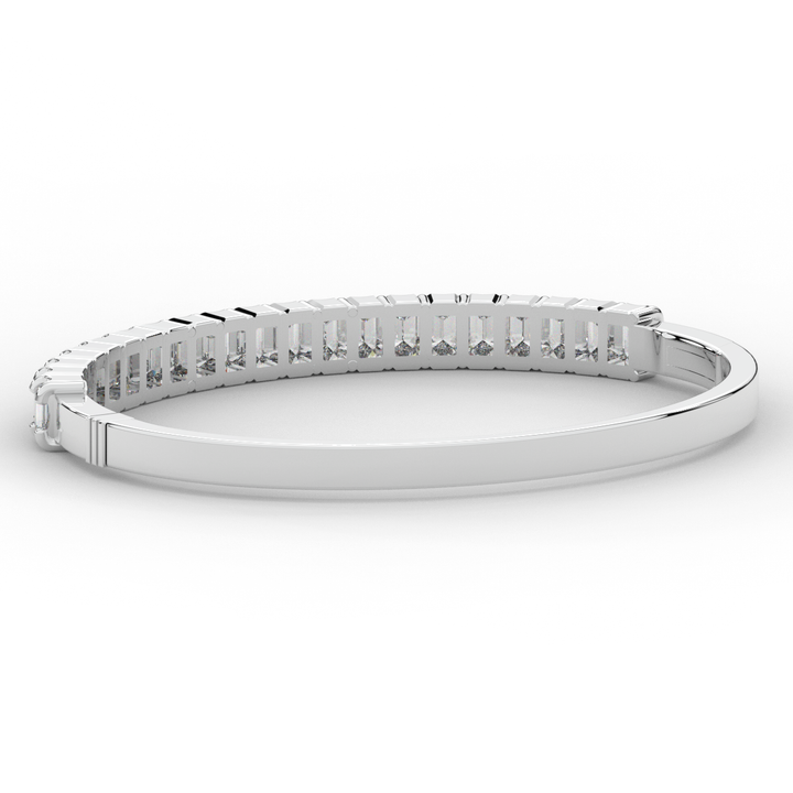 6.50CT.TW EMERALD CUT LAB DIAMOND BANGLE