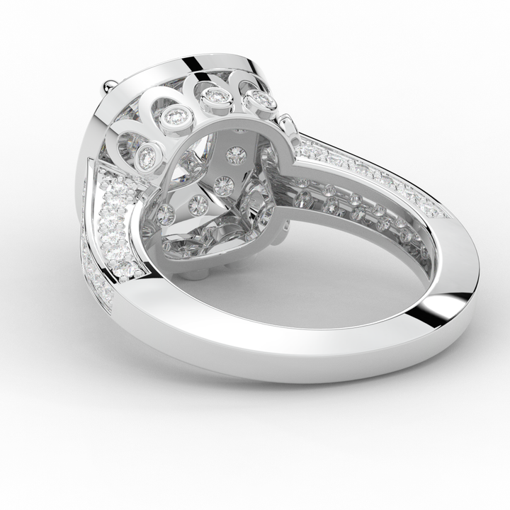 1.50CT.TW ROUND LAB DIAMOND HALO ENGAGEMENT RING