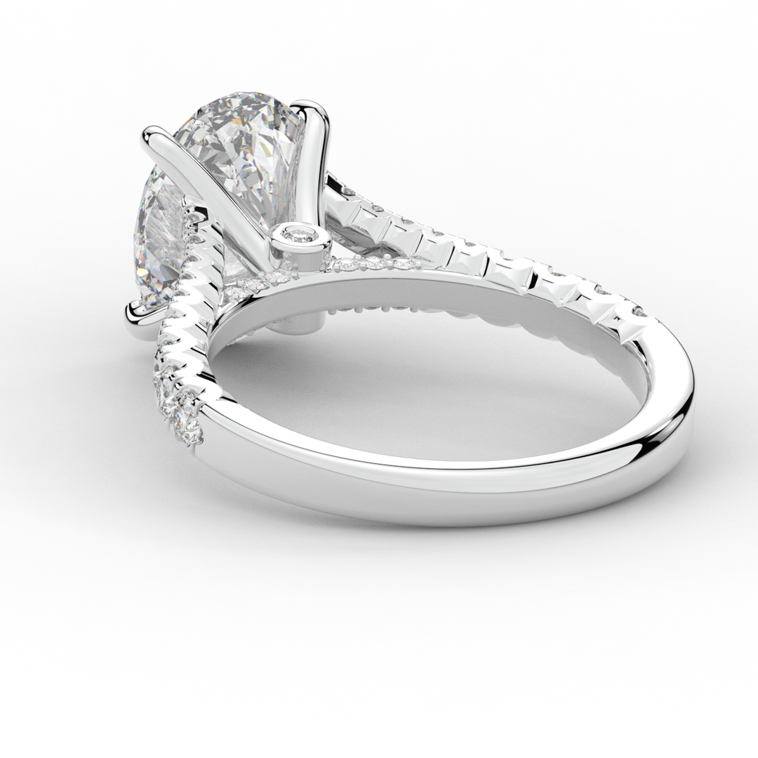 3.45CT.TW OVAL LAB DIAMOND ENGAGEMENT RING