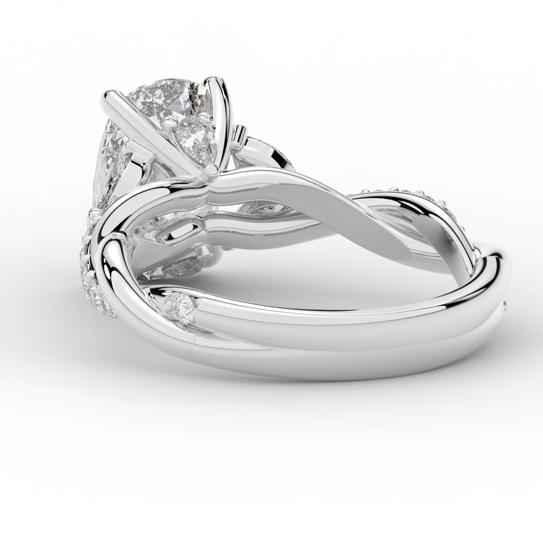 2.40CT.TW CUSHION LAB DIAMOND TWIST BAND ENGAGEMENT RING