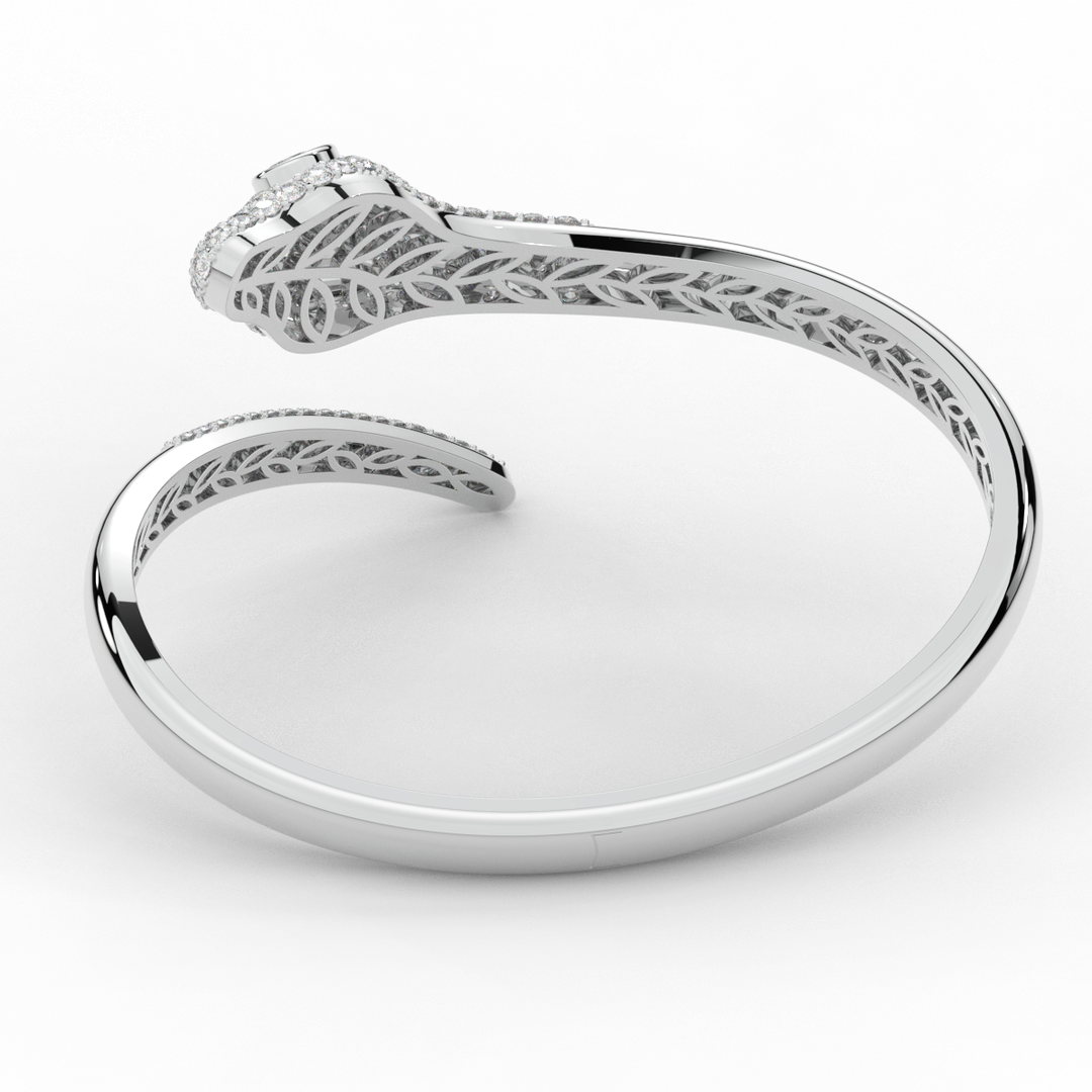 3.75CT.TW ROUND AND PEAR LAB DIAMOND SNAKE BANGLE