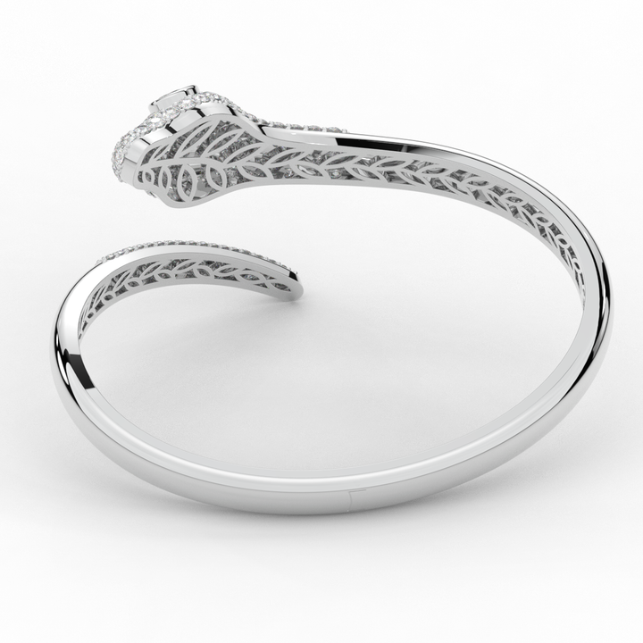 3.75CT.TW ROUND AND PEAR LAB DIAMOND SNAKE BANGLE