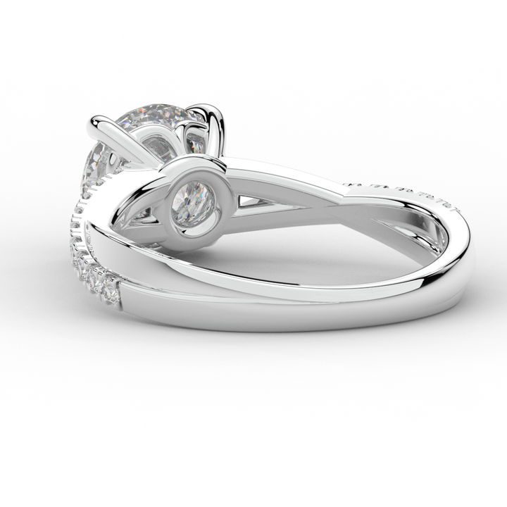 2.20CT.TW ROUND LAB DIAMOND TWISTBAND ENGAGEMENT RING