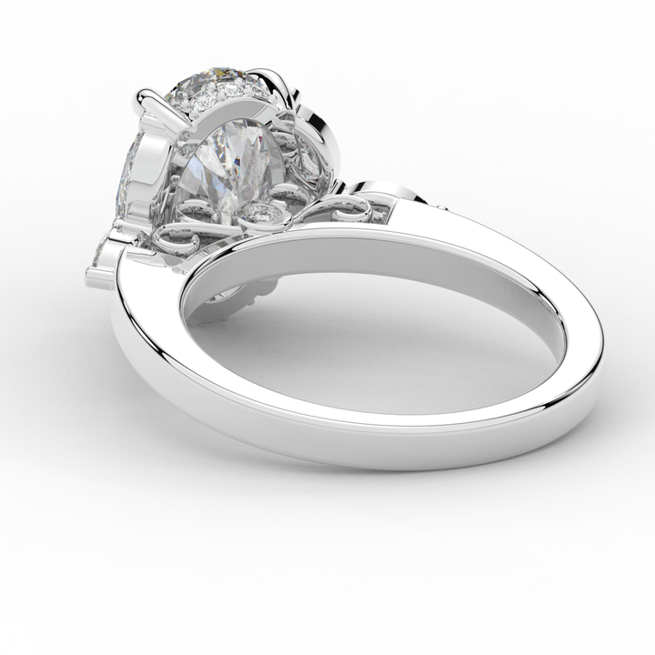 2.85CT.TW OVAL LAB DIAMOND ENGAGEMENT RING