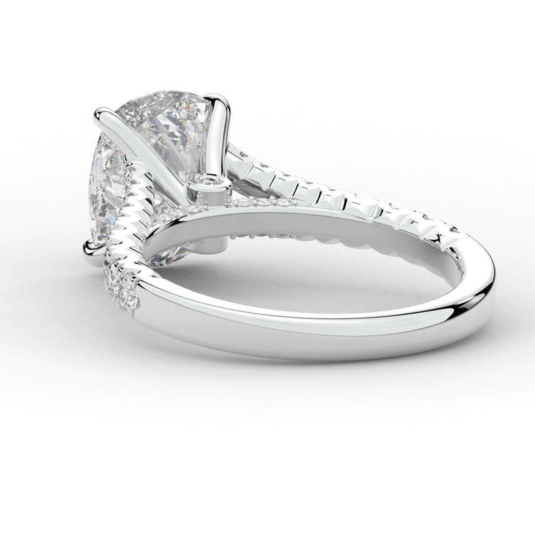 3.45CT.TW CUSHION LAB DIAMOND ENGAGEMENT RING