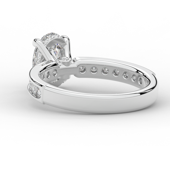 1.95CT.TW OVAL LAB DIAMOND UNDERHALO ENGAGEMENT RING