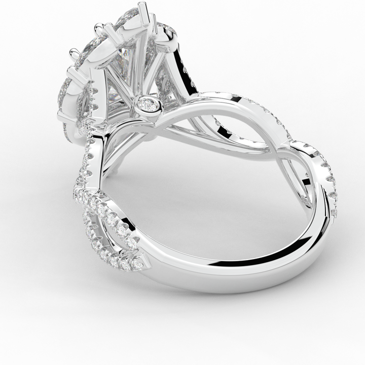 3.00CT.TW OVAL LAB DIAMOND HALO ENGAGEMENT RING