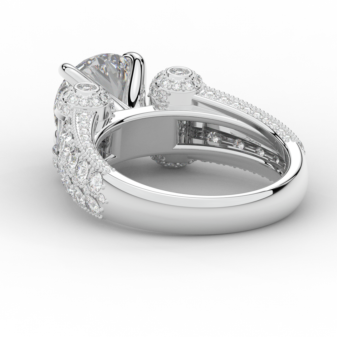 4.75CT.TW ROUND LAB DIAMOND ENGAGEMENT RING