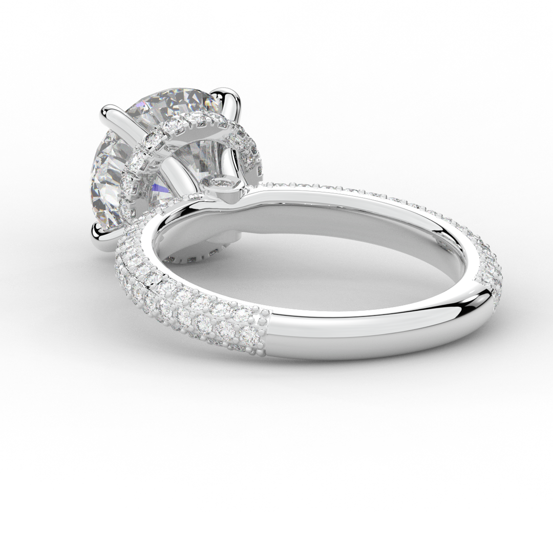 3.60CT.TW ROUND LAB DIAMOND SOLITAIRE ENGAGEMENT RING