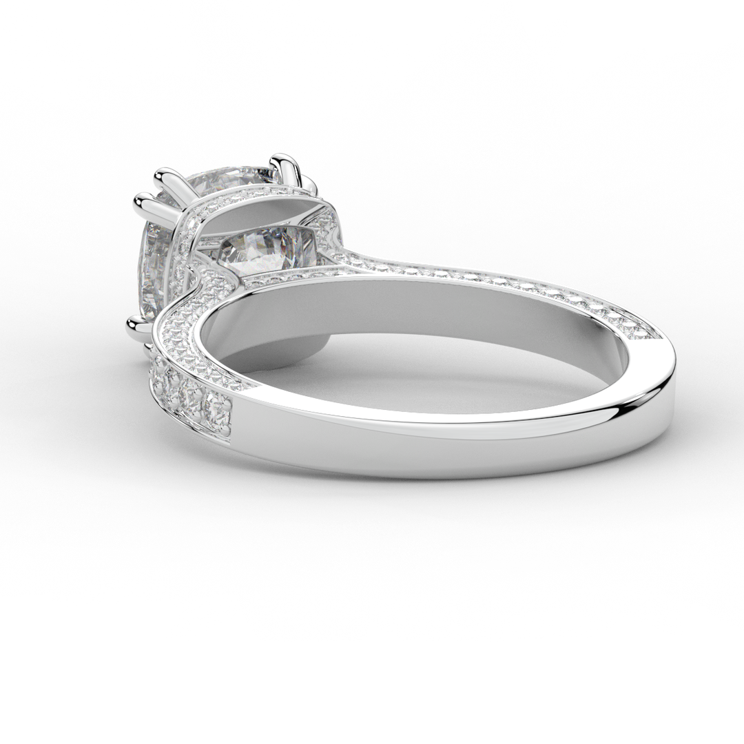 2.60CT.TW CUSHION LAB DIAMOND SOLITAIRE ENGAGEMENT RING