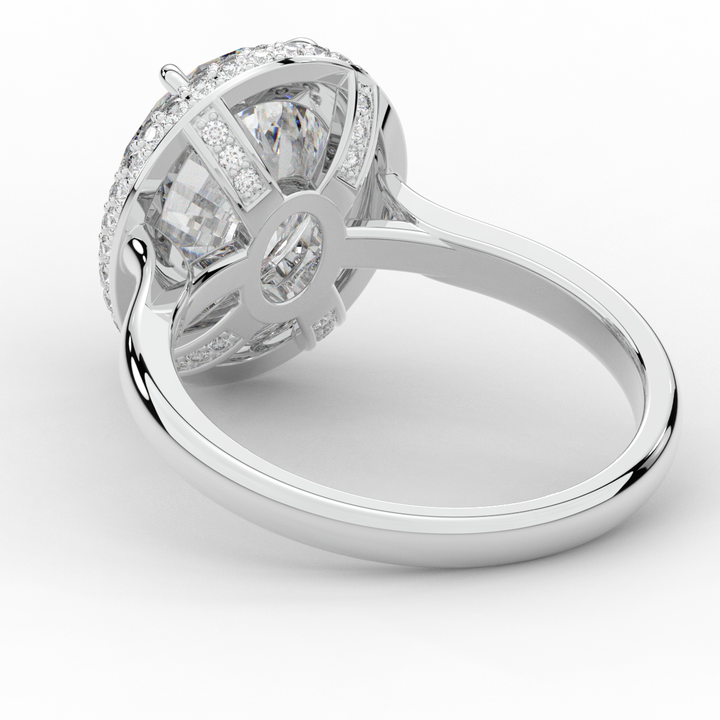 4.40CT.TW OVAL LAB DIAMOND HALO ENGAGEMENT RING