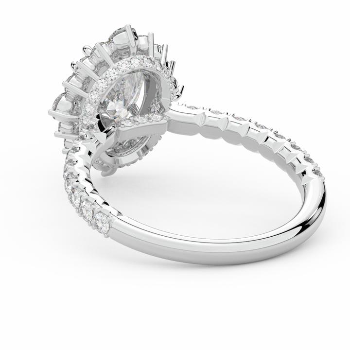 2.80CT.TW OVAL LAB DIAMOND HALO ENGAGEMENT RING