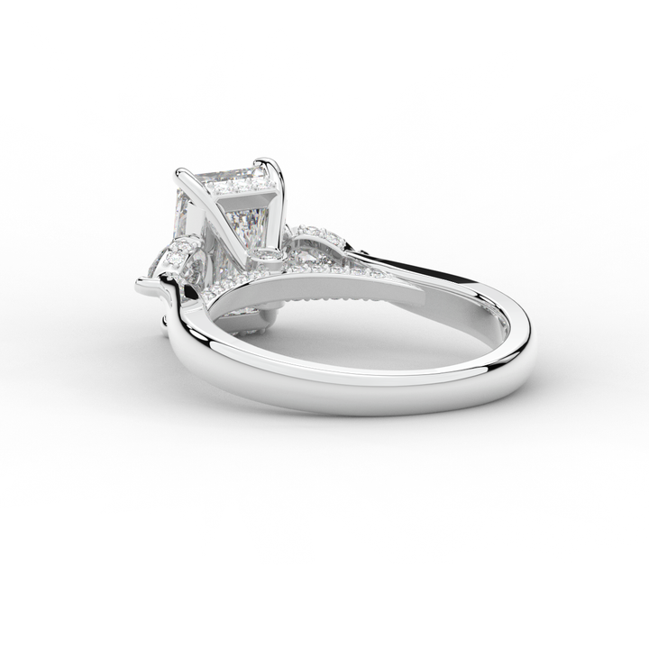 2.40CT.TW RADIANT LAB DIAMOND 3 STONE ENGAGEMENT RING