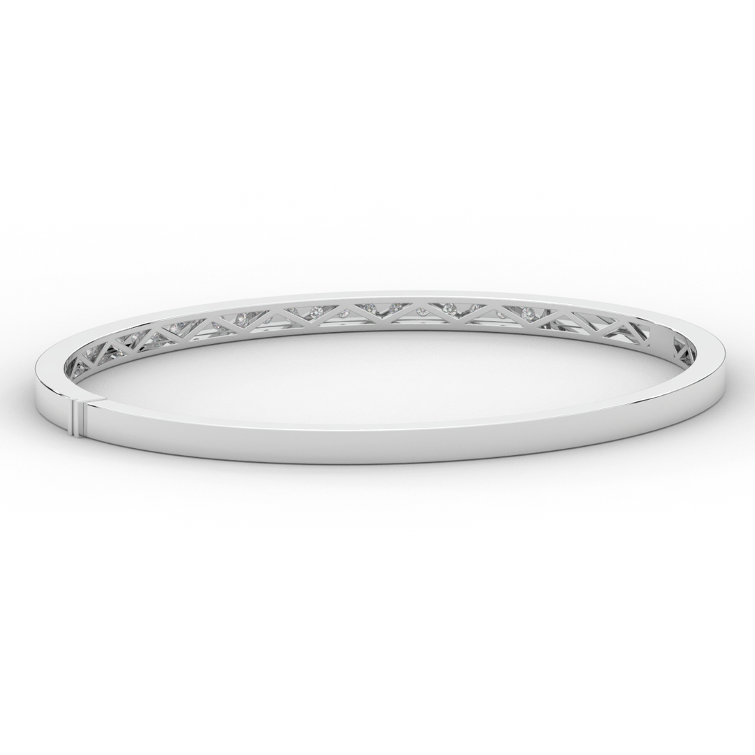 0.90CT.TW ROUND LAB DIAMOND BANGLE