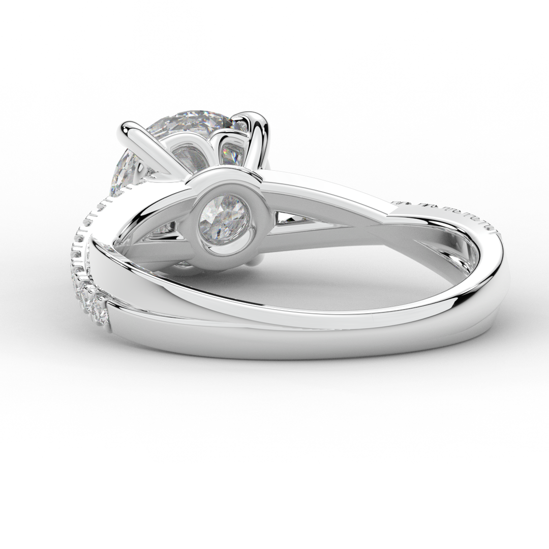 2.20CT.TW ROUND LAB DIAMOND TWISTBAND ENGAGEMENT RING