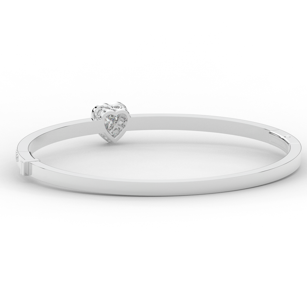 1.65CT.TW HEART AND ROUND LAB DIAMOND  BANGLE