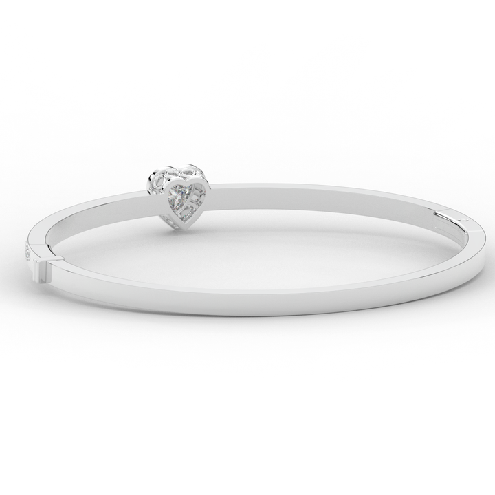 1.65CT.TW HEART AND ROUND LAB DIAMOND  BANGLE