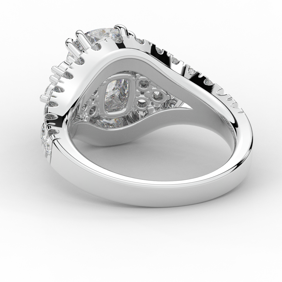 3.10CT.TW CUSHION LAB DIAMOND HALO ENGAGEMENT RING