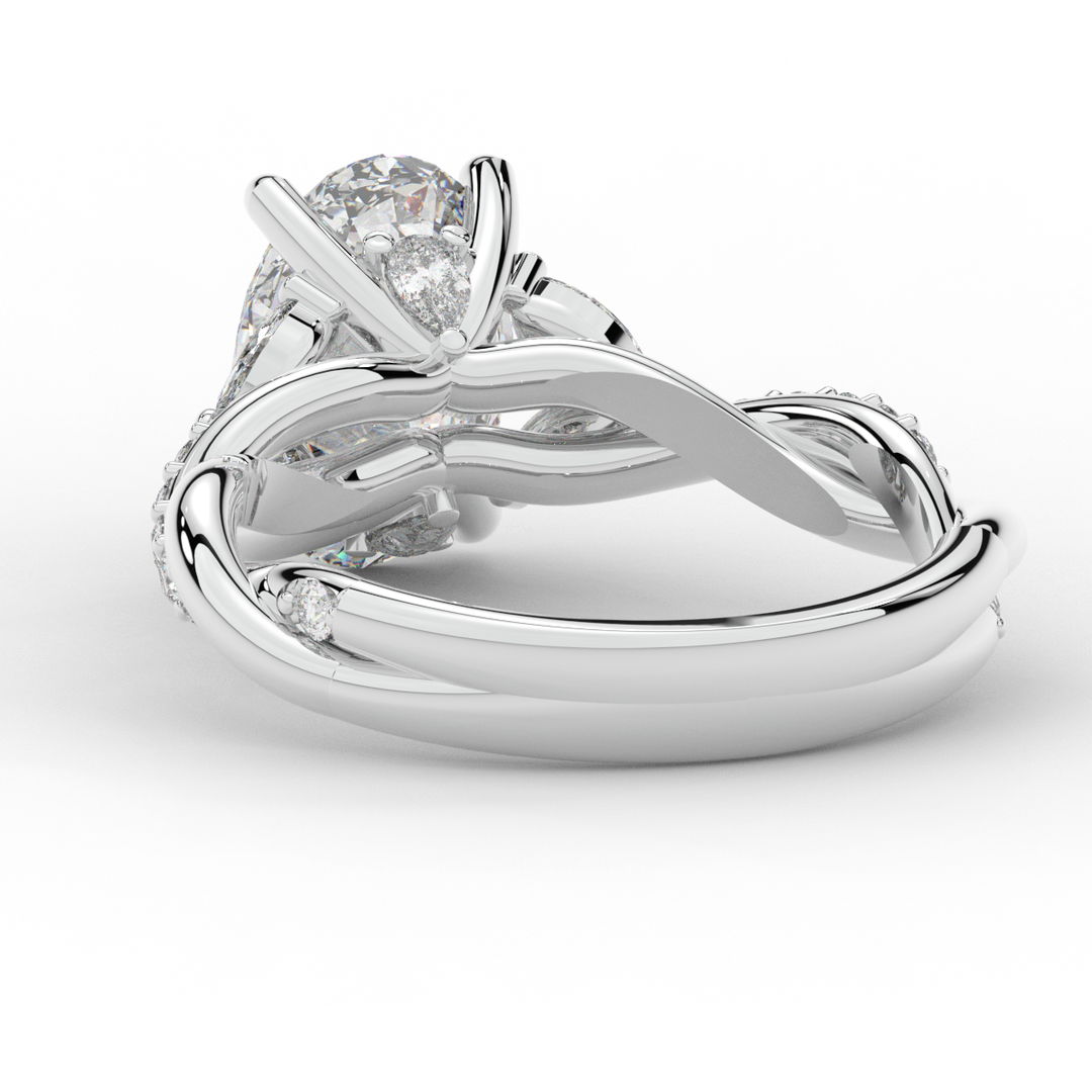 2.40CT.TW OVAL LAB DIAMOND TWIST ENGAGEMENT RING