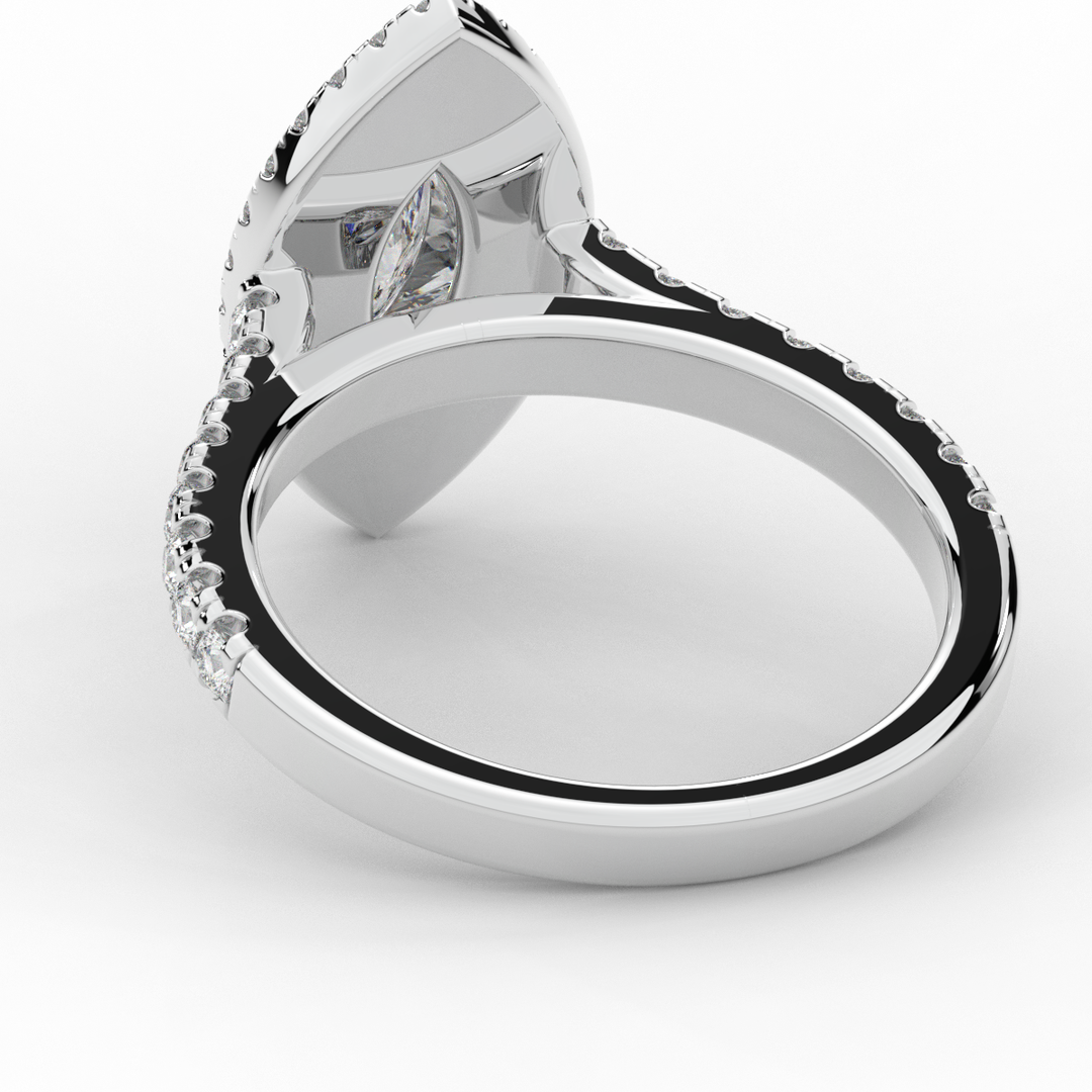 1.00CT.TW MARQUISE LAB DIAMOND HALO ENGAGEMENT RING