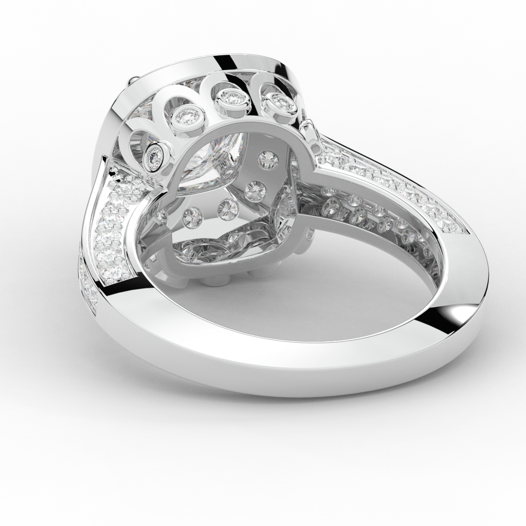 1.50CT.TW ROUND LAB DIAMOND HALO ENGAGEMENT RING