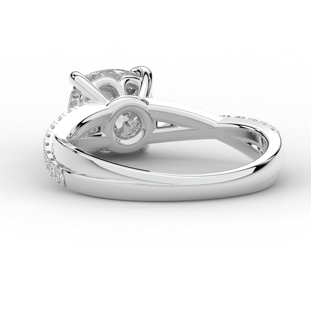 2.20CT.TW CUSHION LAB DIAMOND TWISTBAND ENGAGEMENT RING