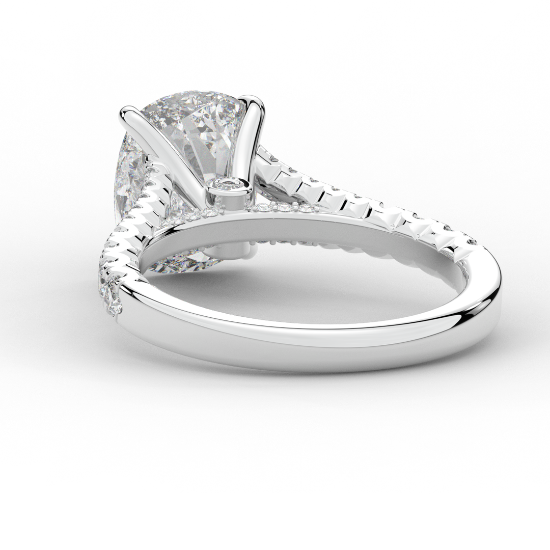 3.45CT.TW CUSHION LAB DIAMOND ENGAGEMENT RING