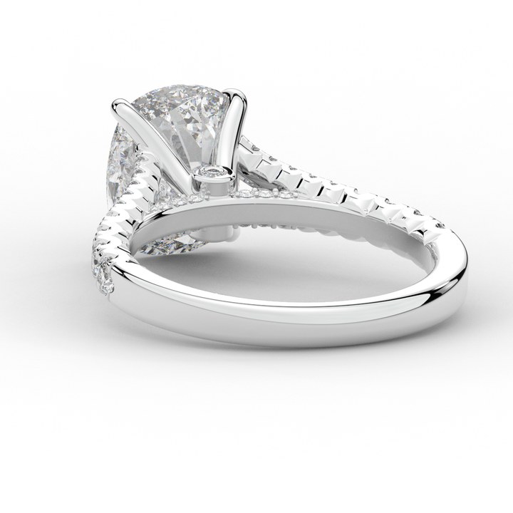 3.45CT.TW CUSHION LAB DIAMOND ENGAGEMENT RING