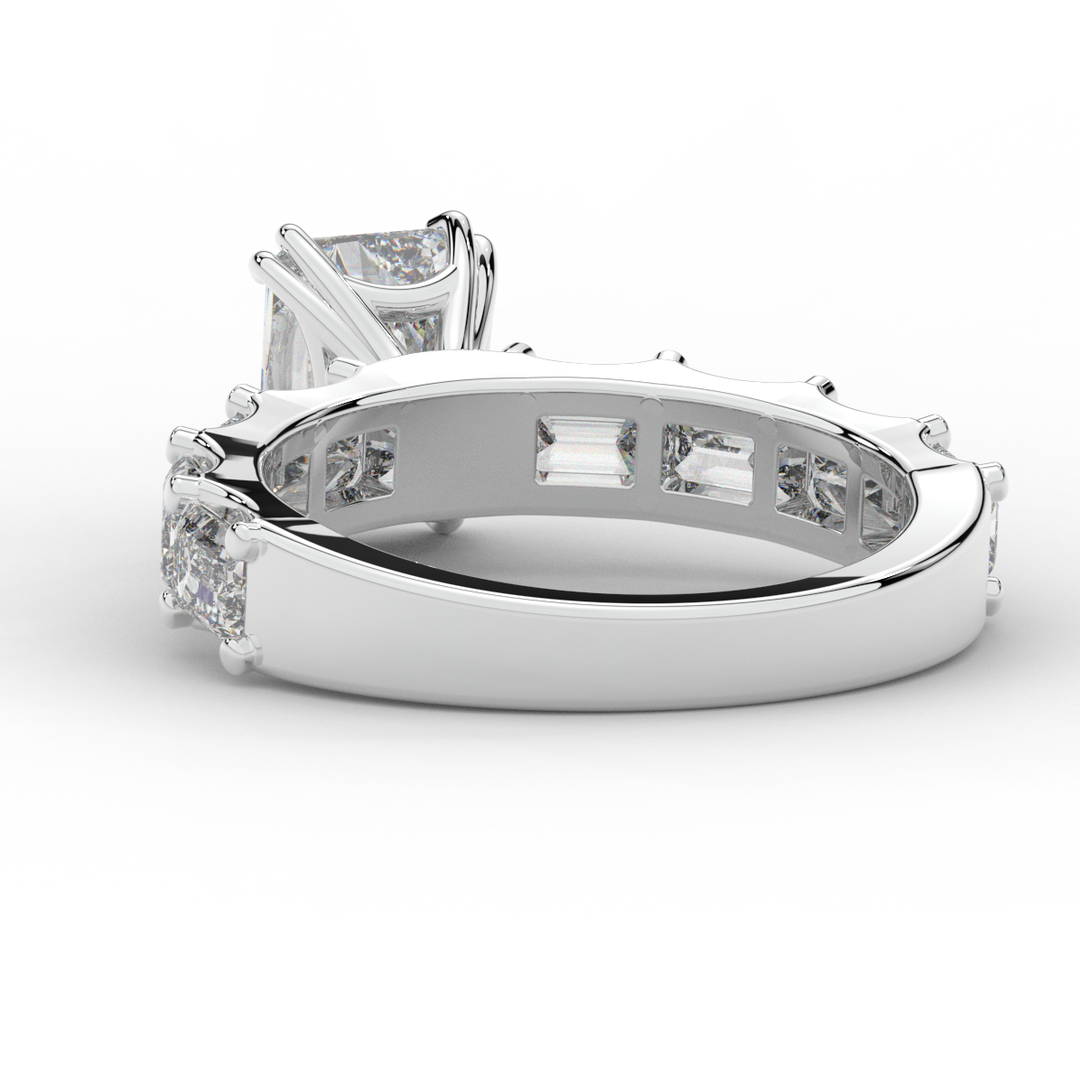 3.75CT.TW RADIANT LAB DIAMOND SOLITAIRE ENGAGEMENT RING