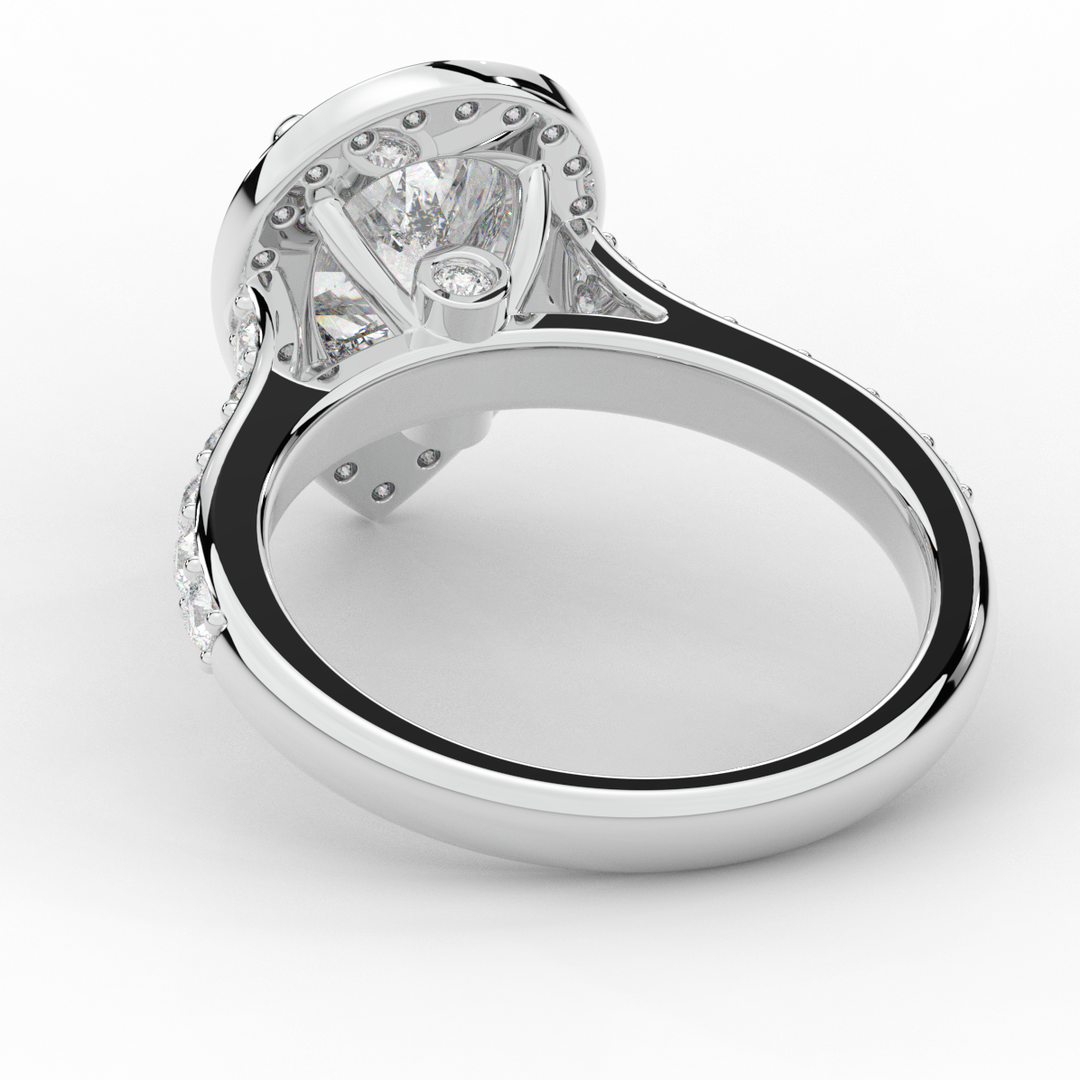 2.50CT.TW PEAR LAB DIAMOND HALO ENGAGEMENT RING