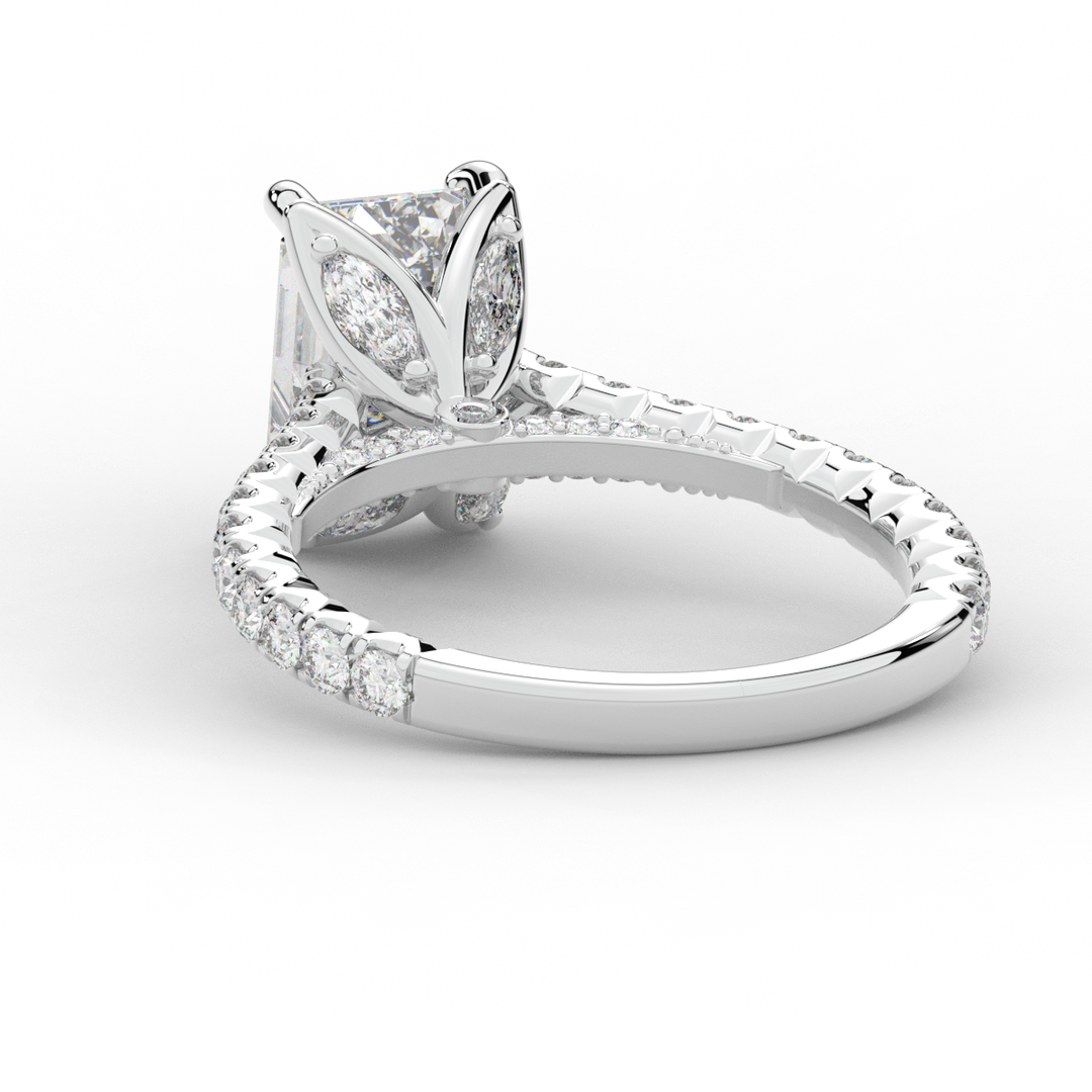 2.70CT.TW EMERALD CUT LAB DIAMOND SOLITAIRE ENGAGEMENT RING