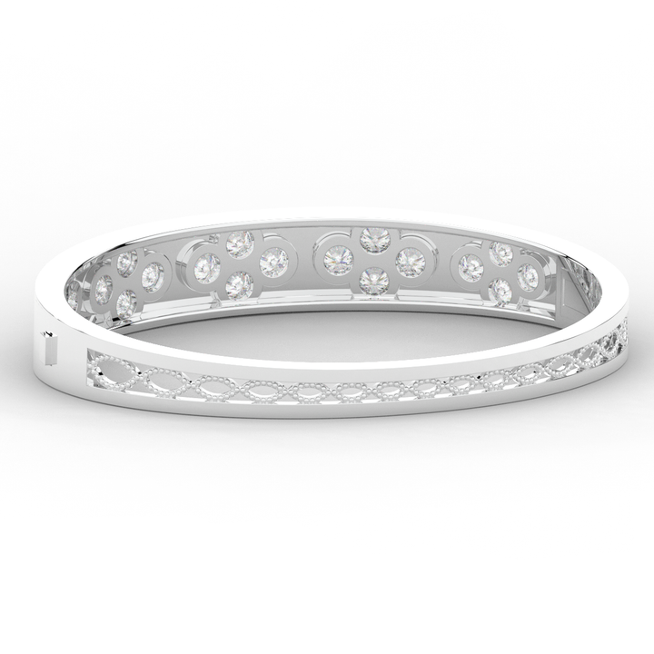 4.10CT.TW ROUND LAB DIAMOND BEZEL SET BANGLE