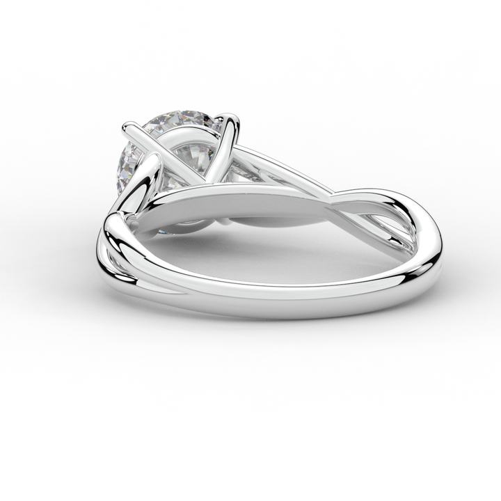 1.50CT ROUND LAB DIAMOND SOLITAIRE TWIST BAND ENGAGEMENT RING - Nazarelle