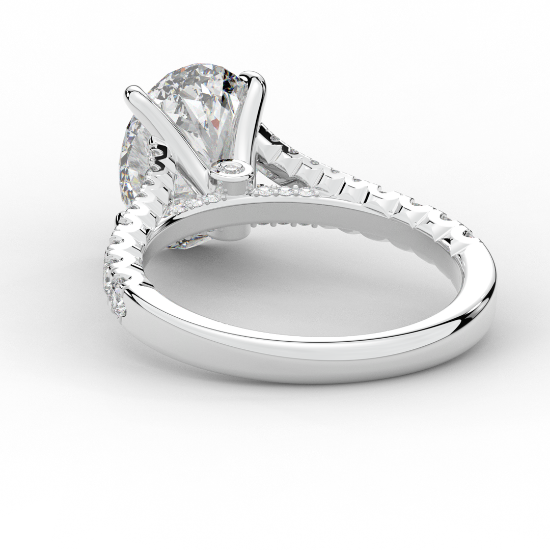 3.45CT.TW OVAL LAB DIAMOND ENGAGEMENT RING