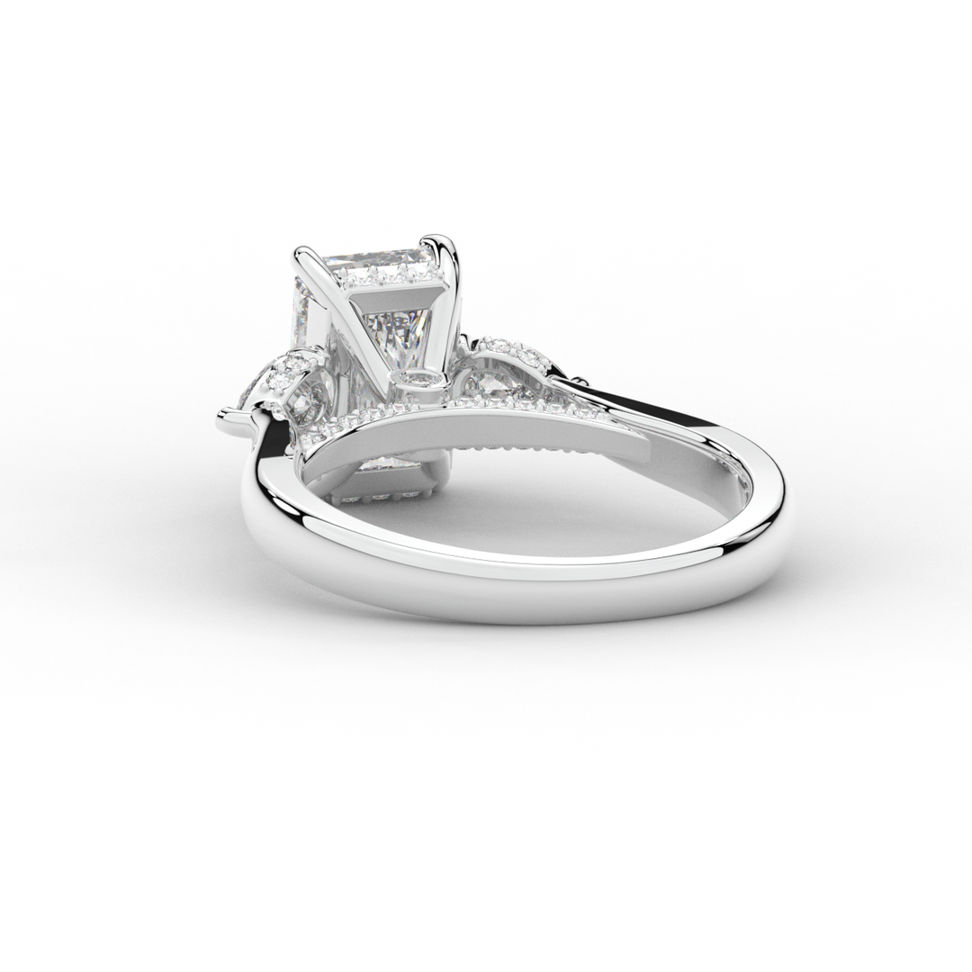 2.40CT.TW RADIANT LAB DIAMOND 3 STONE ENGAGEMENT RING