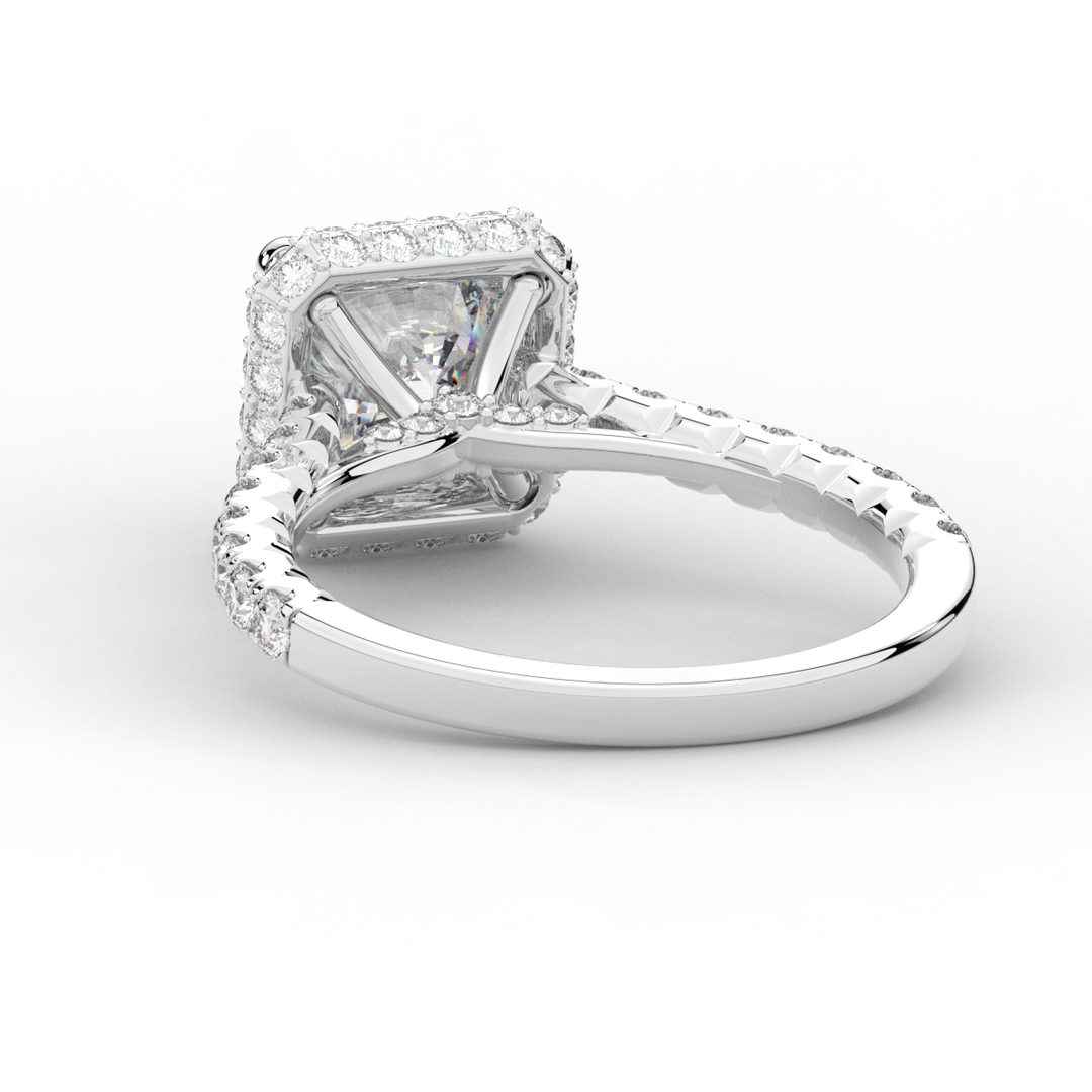 2.75CT.TW CUSHION LAB DIAMOND HALO ENGAGEMENT RING