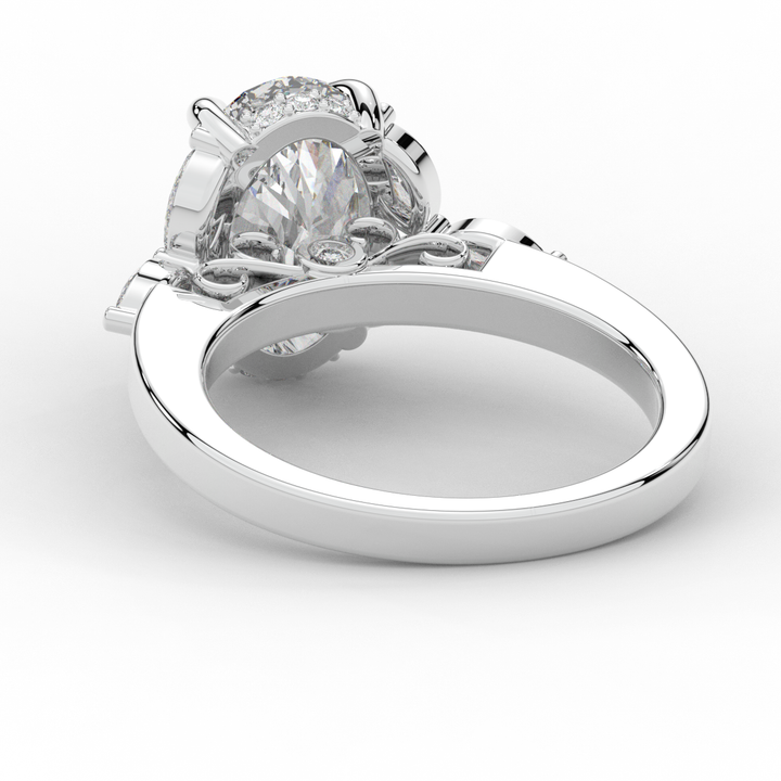 2.85CT.TW OVAL LAB DIAMOND ENGAGEMENT RING