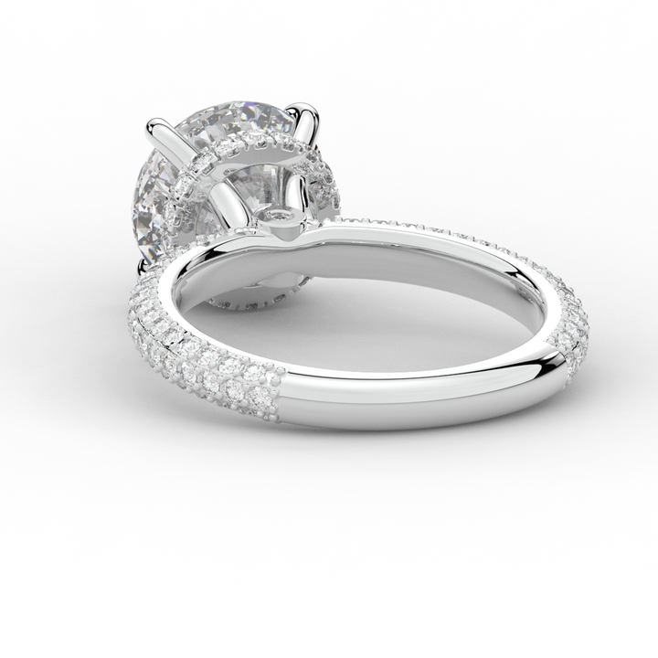 3.60CT.TW ROUND LAB DIAMOND SOLITAIRE ENGAGEMENT RING