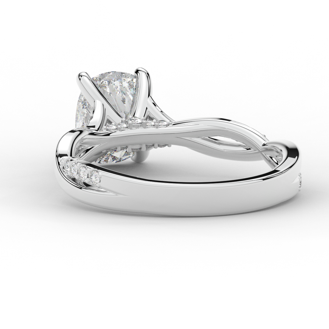 1.70CT.TW CUSHION LAB DIAMOND TWIST BAND ENGAGEMENT RING