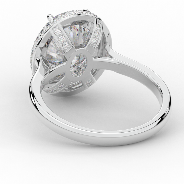 4.40CT.TW OVAL LAB DIAMOND HALO ENGAGEMENT RING