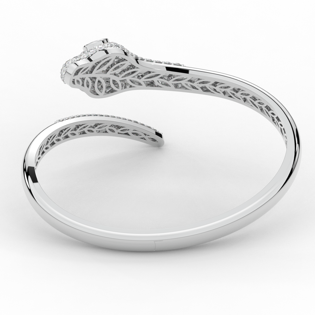 3.75CT.TW ROUND AND PEAR LAB DIAMOND SNAKE BANGLE