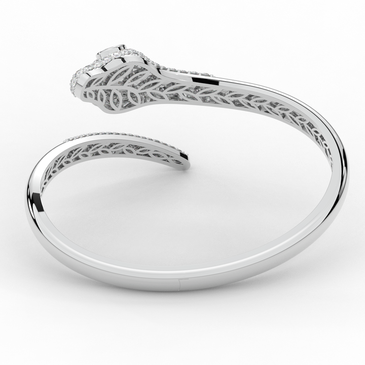 3.75CT.TW ROUND AND PEAR LAB DIAMOND SNAKE BANGLE