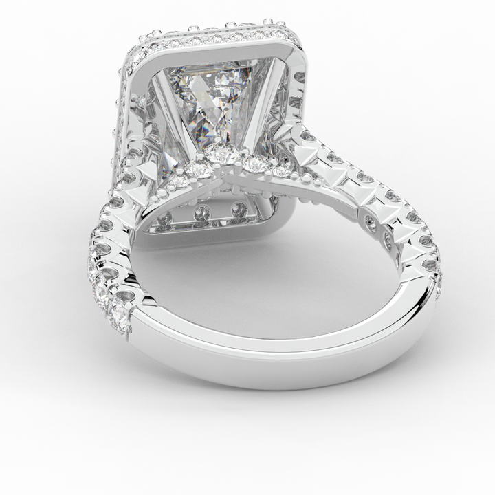 4.50CT.TW EMERALD CUT LAB DIAMOND HALO ENGAGEMENT RING