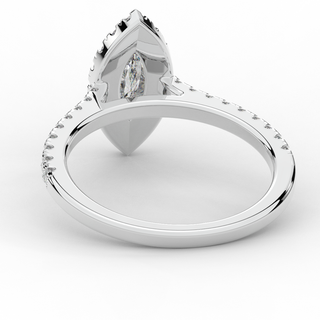 0.80CT.TW MARQUISE LAB DIAMOND HALO ENGAGEMENT RING