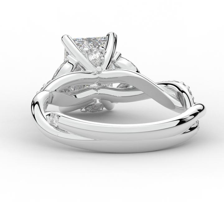 2.40CT.TW RADIANT LAB DIAMOND TWIST BAND ENGAGEMENT RING