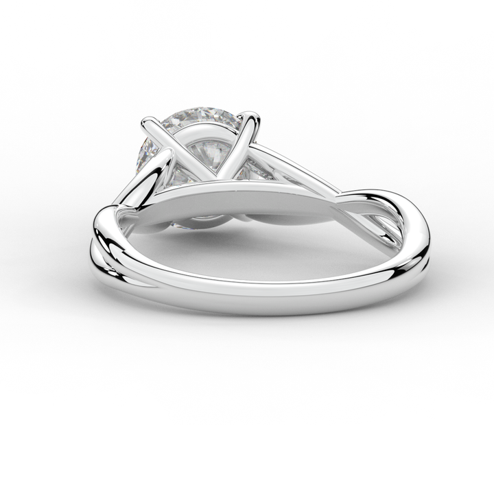 1.50CT ROUND LAB DIAMOND SOLITAIRE TWIST BAND ENGAGEMENT RING - Nazarelle