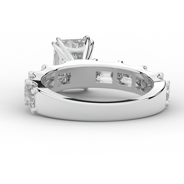 3.75CT.TW RADIANT LAB DIAMOND SOLITAIRE ENGAGEMENT RING