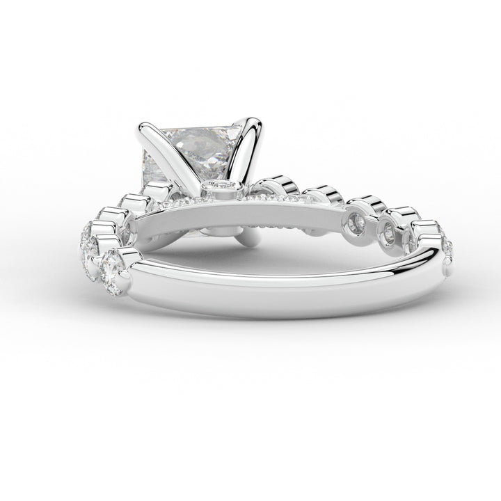 3.90CT.TW PRINCESS LAB DIAMOND ENGAGEMENT RING