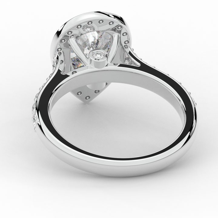 2.50CT.TW PEAR LAB DIAMOND HALO ENGAGEMENT RING