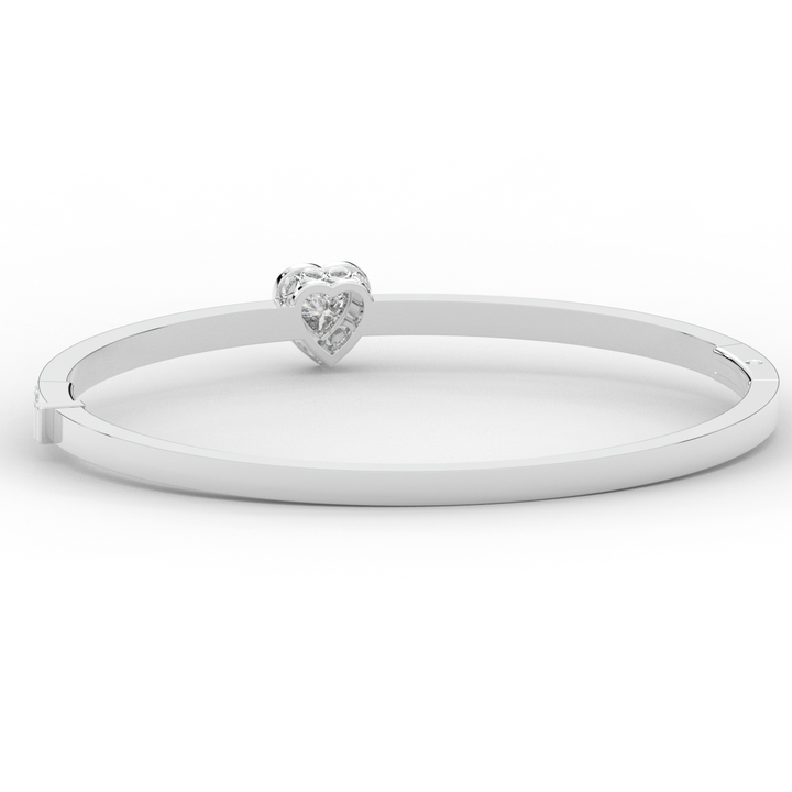 1.65CT.TW HEART AND ROUND LAB DIAMOND  BANGLE